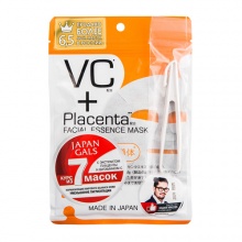 Маска для лица с плацентой и витамином C 7 шт, Japan Gals Placenta +